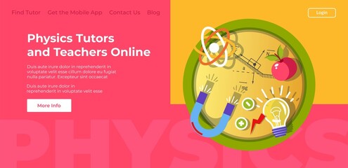 Physics tutors and teachers online, website page