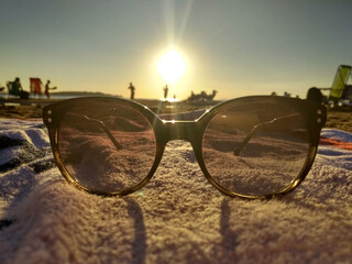 sunglasses on the beach