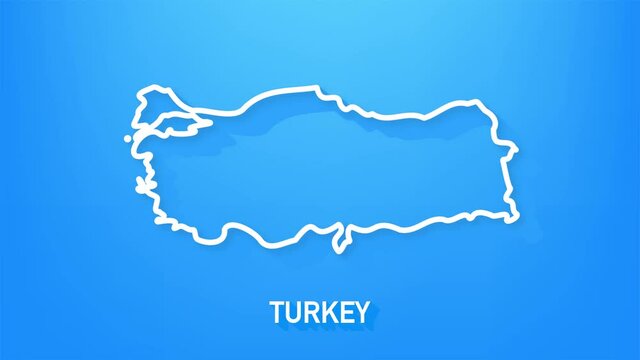 Turkey map icon isolated on background. 4K Video motion graphic animation.