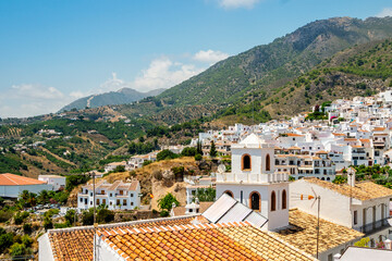 Picturesque town of Frigiliana located in mountainous region of Malaga, Andalusia, Spain