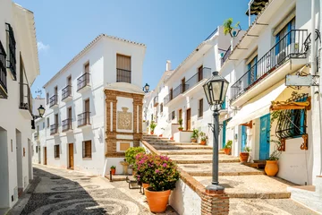 Foto op Plexiglas Picturesque town of Frigiliana located in mountainous region of Malaga, Andalusia, Spain © eunikas