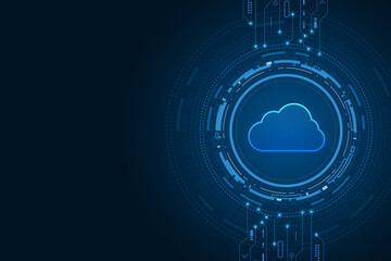 Modern cloud technology futuristic, online storage, work from home	
