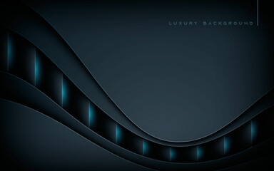 Abstract black overlap layers background with light effect
