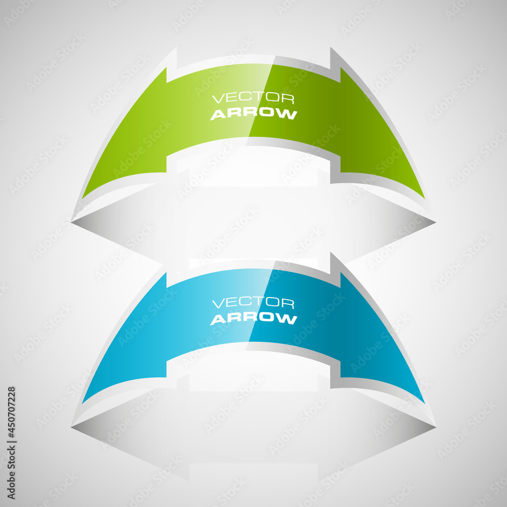 Poster Vector Arrow banners set. Direct shape. 3d Abstract Background. Business infographic presentation diagram. Section compare service. Up and down trend. Paper index. Exact pointer