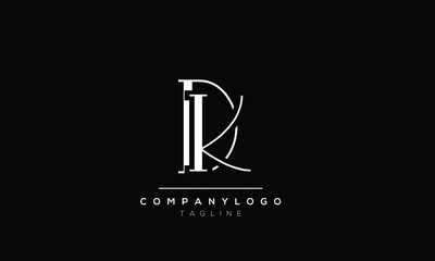 Abstract Letter Initial dk kd Vector Logo Design Template