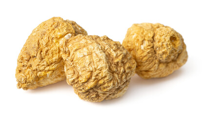 Dried yellow Maca isolated on whtie background