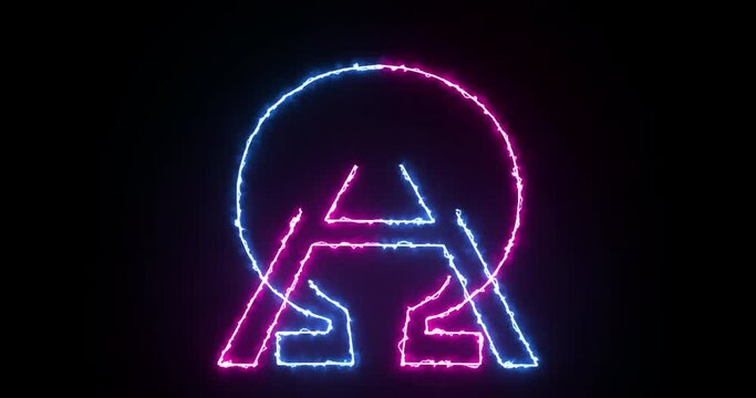 The alpha-channel.Animated Alpha and Omega symbol in red and blue execution, Without using fonts