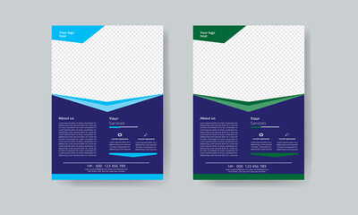 Corporate Flyer Layout with two color Accents A4
