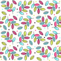 Abstract Floral Seamless Pattern With Hand Drawn