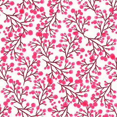 Abstract Floral Seamless Pattern With Hand Drawn