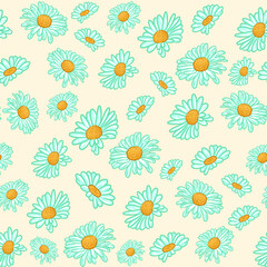 Abstract Floral Seamless Pattern With Hand Drawn