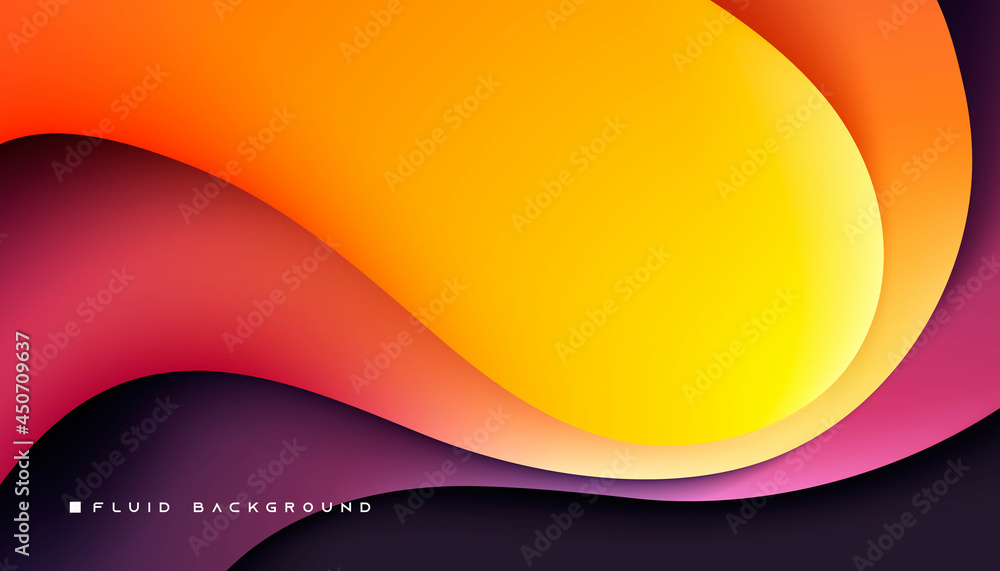 Poster smooth gradient wavy dimension layers colorful background