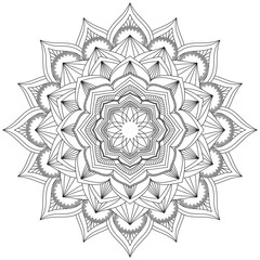 Leaf Flower Petal Coloring Mandala Art Simple Graphic Shape Vector Floral Oriental Outline Vintage Decorative Elements Pattern Illustration Islam Arabic Indian Turkish Mystic Religion Morals Lotus
