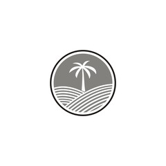 summer beach logo vector illustration icon