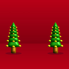 3d christmas tree illustration