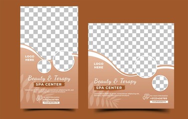 Spa, massage, salon social media feed and story design template.