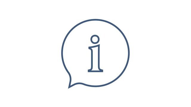 Information sign icon. Info speech bubble. Motion graphics.
