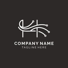 Letter H technology logo design