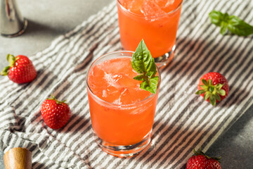 Boozy Refreshing Strawberry Basil Smash Cocktail