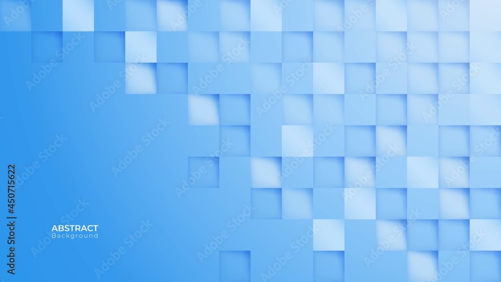 Poster abstract 3d modern square background. blue sky geometric pattern texture. vector art illustration