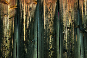 background, aged wooden boards in brown-green color. High quality photo