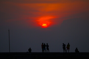 people at sunset