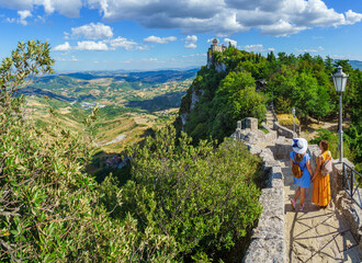 two women tourists in san marino