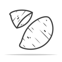 Sweet potato outline icon vector isolated