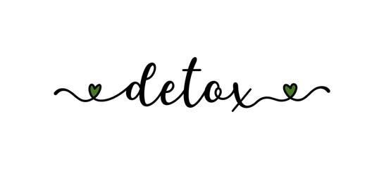 Hand sketched DETOX word as ad, web banner.  Lettering for banner, header