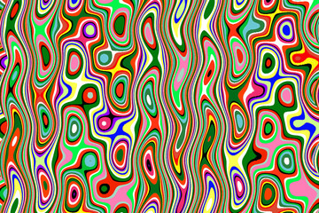 緑がかったカラフルで不思議な模様