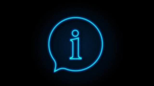 Information sign icon. Info speech bubble. Motion graphics.