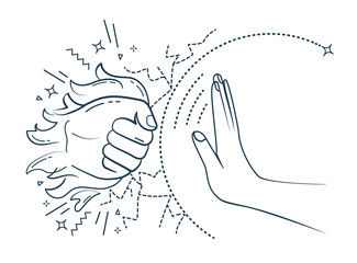 black hand stopping emotion of anger