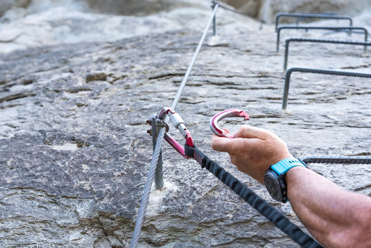 mountain climbing extreme sport in nature in Spain