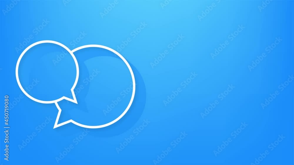 Poster chat message bubbles on smartphone screen. social network. messaging. motion graphics.