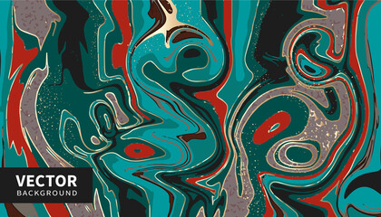 Ornamental Marble with Kintsugi Elements. Abstract Vector Illustration. 