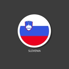 Fototapeta premium Slovenia flag vector circle shape.