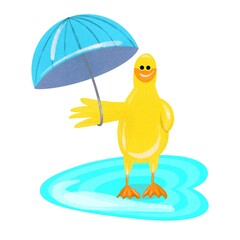 Funny duck illustration isolated on white background