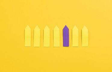 Adhesive sticky note paper with selection concept