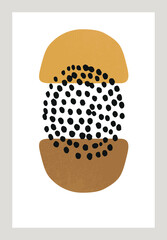 Minimal poster with abstract natural shapes composition. Contemporary collage style. Cover design