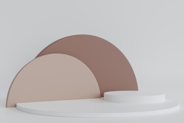 Geometric Shape Podium For Product Presentation on Minimal background.3D minimal concept design illustration