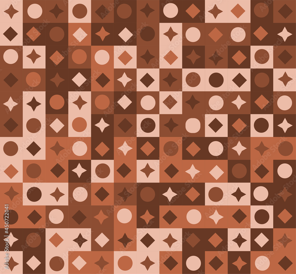 Poster abstract geometric pastel brown seamless pattern. concept of generative computational art template f