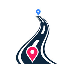Map, road, route icon. Vector illustration.