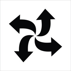 Arrow, direction, path icon. Black vector graphics.