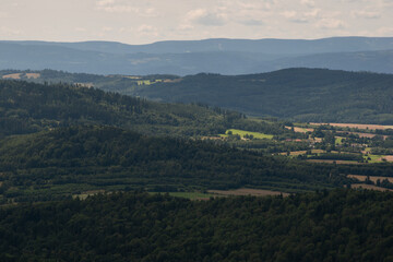 Polish mountains landscape from summit