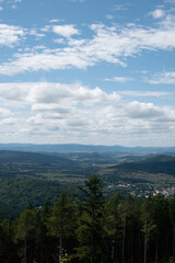 Polish mountains landscape from summit vertical view