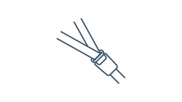 Seat belt. Safety belt of movement on car, airplane. Motion graphics.