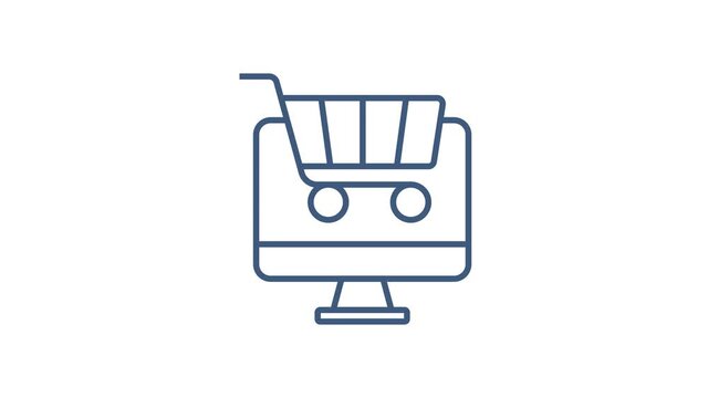 Shopping set icon for web design. E commerce. Discount coupon. Business icon. Price tag. Motion graphics.