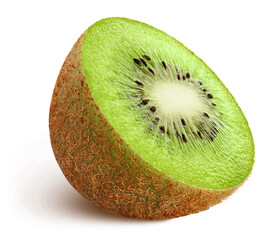 Half of kiwi isolated on white background