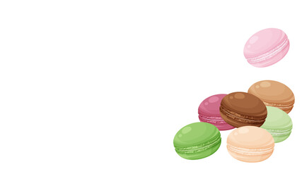 大人っぽいマカロンのイラスト_フレーム_16:9
