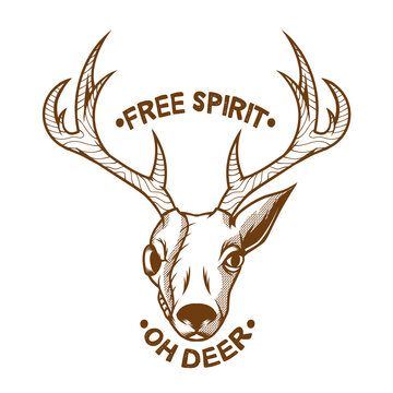 Half skull deer line art vector illustration. suitable for logo designs, t-shirts, hoodies and others.